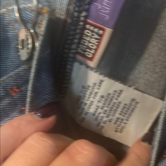 Faded Glory Blue and Purple Overall Dress with Adjustable Straps - Picture 3 of 5